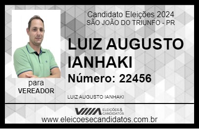 Candidato LUIZ AUGUSTO IANHAKI 2024 - SÃO JOÃO DO TRIUNFO - Eleições