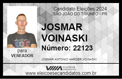 Candidato JOSMAR VOINASKI 2024 - SÃO JOÃO DO TRIUNFO - Eleições