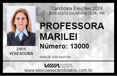 Candidato PROFESSORA MARILEI 2024 - BOA VISTA DA APARECIDA - Eleições