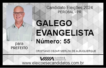 Candidato GALEGO EVANGELISTA 2024 - PEROBAL - Eleições