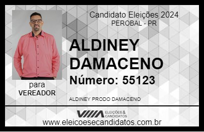 Candidato ALDINEY DAMACENO 2024 - PEROBAL - Eleições