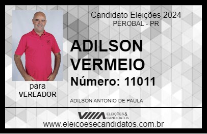 Candidato ADILSON VERMEIO 2024 - PEROBAL - Eleições