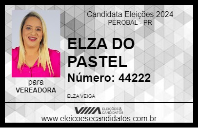 Candidato ELZA DO PASTEL 2024 - PEROBAL - Eleições