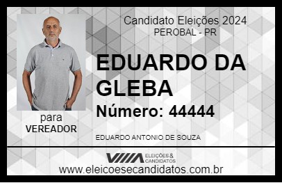 Candidato EDUARDO DA GLEBA 2024 - PEROBAL - Eleições