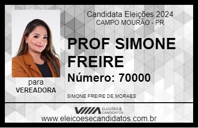 Candidato PROF SIMONE FREIRE 2024 - CAMPO MOURÃO - Eleições