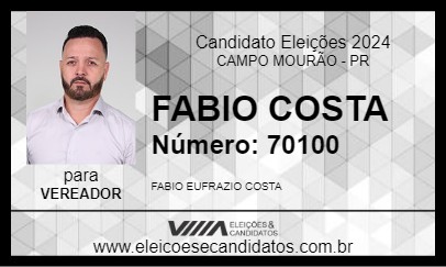 Candidato FABIO COSTA 2024 - CAMPO MOURÃO - Eleições