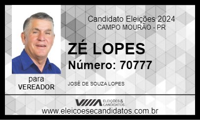 Candidato ZÉ LOPES 2024 - CAMPO MOURÃO - Eleições