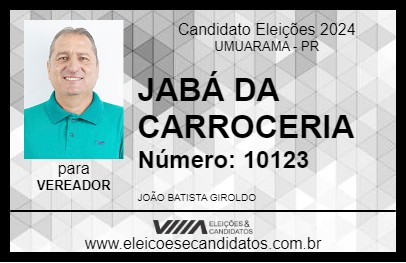 Candidato JABÁ DA CARROCERIA 2024 - UMUARAMA - Eleições