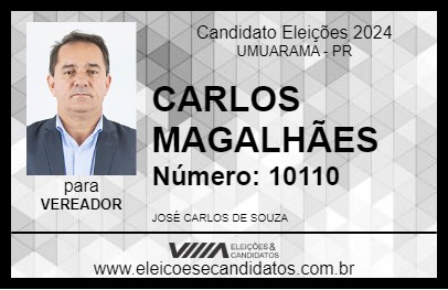 Candidato CARLOS MAGALHÃES 2024 - UMUARAMA - Eleições