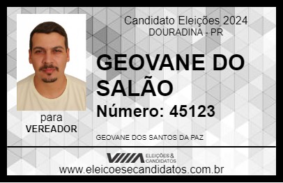 Candidato GEOVANE DO SALÃO 2024 - DOURADINA - Eleições