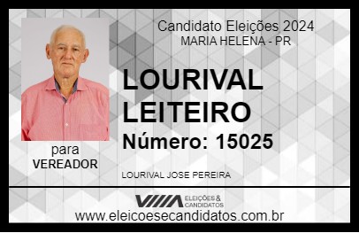 Candidato LOURIVAL LEITEIRO 2024 - MARIA HELENA - Eleições