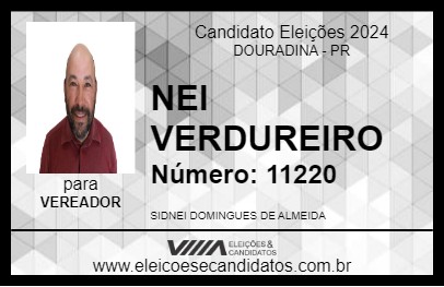 Candidato NEI VERDUREIRO 2024 - DOURADINA - Eleições