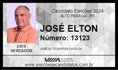 Candidato JOSÉ ELTON 2024 - ALTO PARANÁ - Eleições