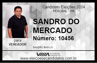 Candidato SANDRO DO MERCADO 2024 - PEROBAL - Eleições