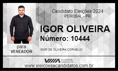 Candidato IGOR OLIVEIRA 2024 - PEROBAL - Eleições