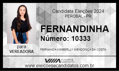 Candidato FERNANDINHA 2024 - PEROBAL - Eleições