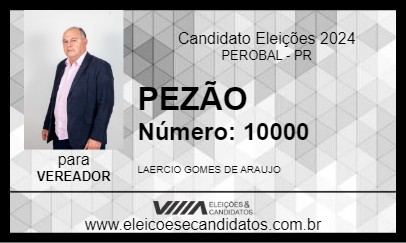 Candidato PEZÃO 2024 - PEROBAL - Eleições