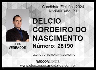 Candidato SARGENTO DELCIO 2024 - MANDIRITUBA - Eleições