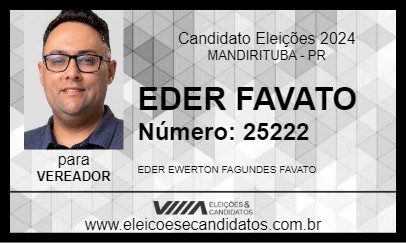 Candidato EDER FAVATO 2024 - MANDIRITUBA - Eleições