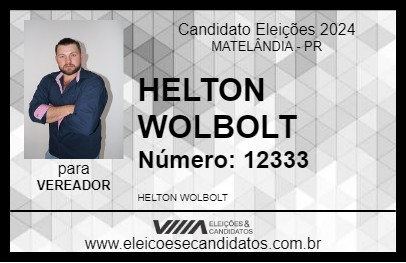 Candidato HELTON WOLBOLT 2024 - MATELÂNDIA - Eleições