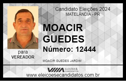 Candidato MOACIR GUEDES 2024 - MATELÂNDIA - Eleições