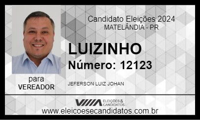 Candidato LUIZINHO 2024 - MATELÂNDIA - Eleições