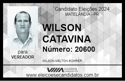 Candidato WILSON CATAVINA 2024 - MATELÂNDIA - Eleições