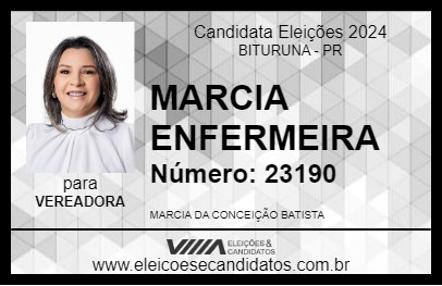 Candidato MARCIA ENFERMEIRA 2024 - BITURUNA - Eleições