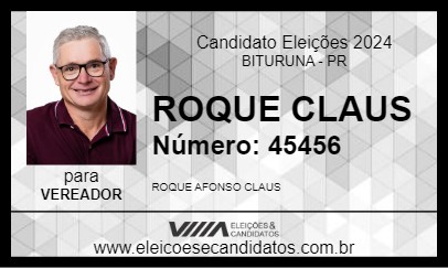 Candidato ROQUE CLAUS 2024 - BITURUNA - Eleições