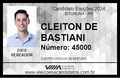 Candidato CLEITON DE BASTIANI 2024 - BITURUNA - Eleições