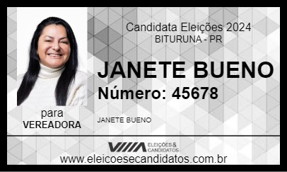 Candidato JANETE BUENO 2024 - BITURUNA - Eleições