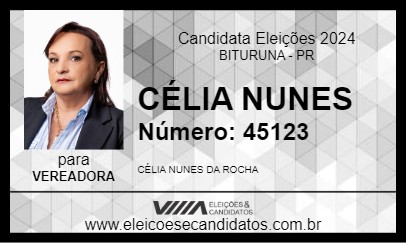 Candidato CÉLIA NUNES 2024 - BITURUNA - Eleições