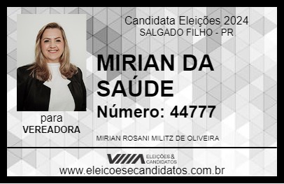 Candidato MIRIAN MILITZ 2024 - SALGADO FILHO - Eleições