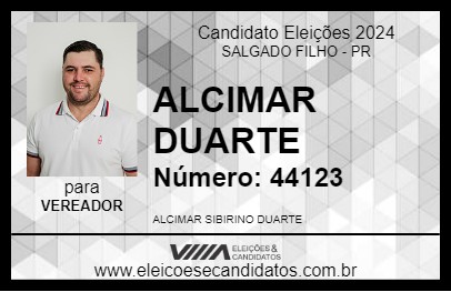 Candidato ALCIMAR DUARTE 2024 - SALGADO FILHO - Eleições