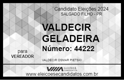 Candidato VALDECIR GELADEIRA 2024 - SALGADO FILHO - Eleições