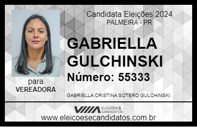 Candidato GABRIELLA GULCHINSKI 2024 - PALMEIRA - Eleições