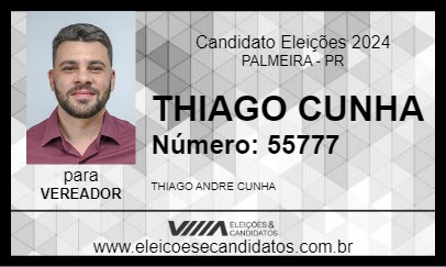 Candidato THIAGO CUNHA 2024 - PALMEIRA - Eleições