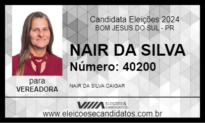 Candidato NAIR DA SILVA  2024 - BOM JESUS DO SUL - Eleições