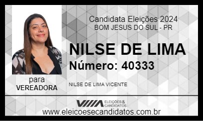 Candidato NILSE DE LIMA 2024 - BOM JESUS DO SUL - Eleições