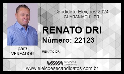 Candidato RENATO DRI 2024 - GUARANIAÇU - Eleições