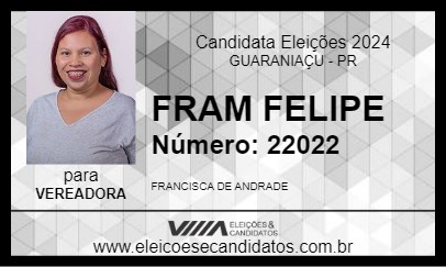 Candidato FRAM FELIPE 2024 - GUARANIAÇU - Eleições