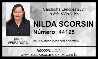 Candidato NILDA SCORSIN 2024 - GUAMIRANGA - Eleições