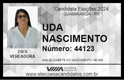 Candidato UDA NASCIMENTO 2024 - GUAMIRANGA - Eleições