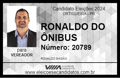 Candidato RONALDO DO ÔNIBUS 2024 - ORTIGUEIRA - Eleições