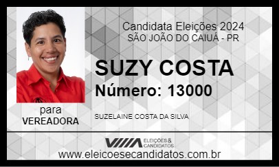 Candidato SUZY COSTA 2024 - SÃO JOÃO DO CAIUÁ - Eleições