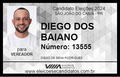 Candidato DIEGO DOS BAIANO 2024 - SÃO JOÃO DO CAIUÁ - Eleições