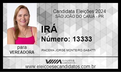 Candidato IRÁ 2024 - SÃO JOÃO DO CAIUÁ - Eleições