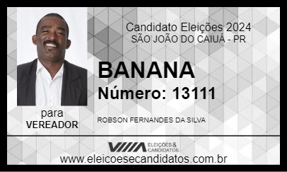 Candidato BANANA 2024 - SÃO JOÃO DO CAIUÁ - Eleições