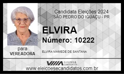 Candidato ELVIRA 2024 - SÃO PEDRO DO IGUAÇU - Eleições