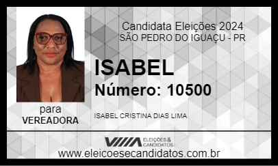 Candidato ISABEL 2024 - SÃO PEDRO DO IGUAÇU - Eleições